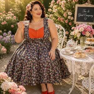 NWT Dolly & Dotty Floral Fit & Flare Retro Pinup Tea Party Dress Plus Size 18